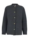 Grifoni Ribbed-trim Button-up Cardigan In Black
