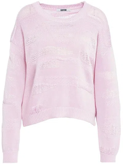 Grifoni Cotton Cut-out Jumper In Pink