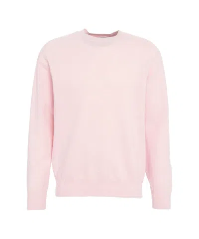 Grifoni Light Pink Crew Neck Wool Sweater In Purple