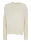 Grifoni Relaxed Fit Oversized Sweater With Ribbed Detailing In White