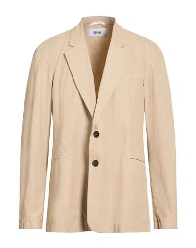 Grifoni Man Blazer Beige Size 44 Cotton In Gold