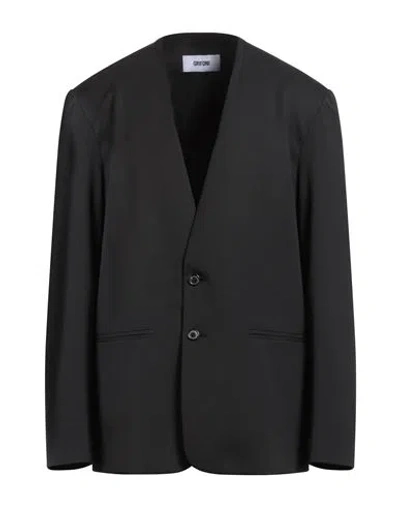 Grifoni Man Blazer Black Size 44 Polyester, Virgin Wool, Elastane