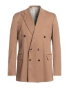 Grifoni Man Blazer Camel Size 38 Cotton, Elastane In Beige