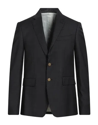 Grifoni Man Blazer Charcoal Size 38 Virgin Wool, Elastane In Gray