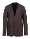 Grifoni Man Blazer Dark Brown Size 42 Polyester, Virgin Wool, Elastane