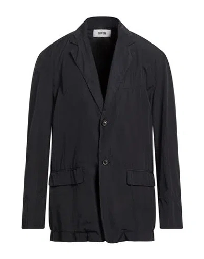 Grifoni Man Blazer Midnight Blue Size 44 Cotton In Black
