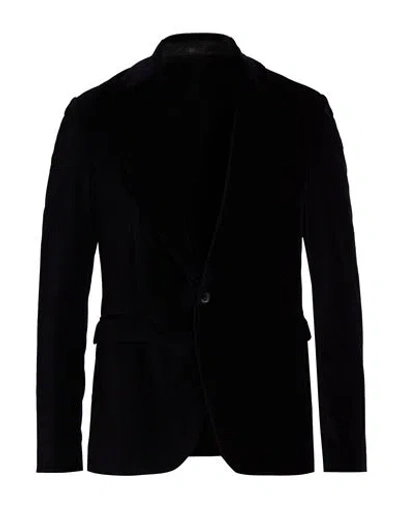 Grifoni Man Blazer Navy Size 38 Cotton, Elastane In Blue