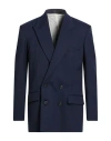 Grifoni Man Blazer Navy Size 40 Polyester, Virgin Wool, Elastane In Blue