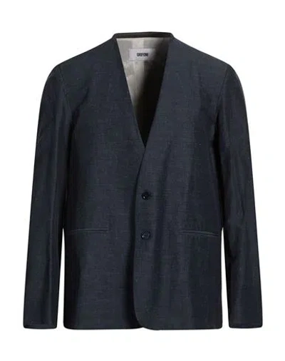 Grifoni Man Blazer Navy Size 42 Linen, Cotton In Blue