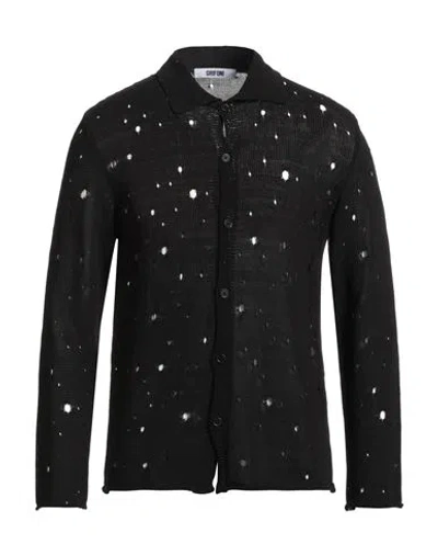 Grifoni Man Cardigan Black Size 38 Cotton, Polyamide