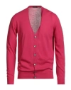 Grifoni Man Cardigan Fuchsia Size 42 Cotton