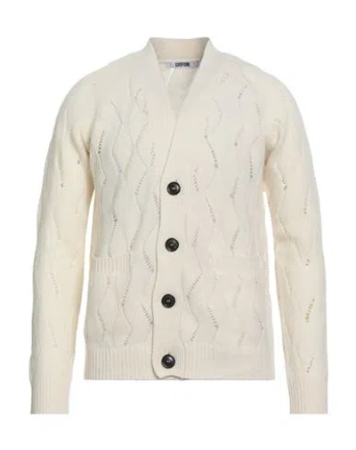 Grifoni Man Cardigan Ivory Size 38 Wool, Polyamide In White