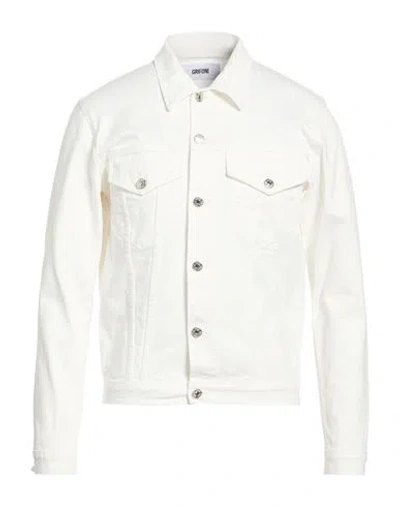 Grifoni Man Denim Outerwear White Size 42 Cotton, Elastane In Neutral