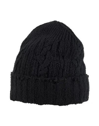Grifoni Man Hat Black Size Onesize Cotton, Polyamide In Black