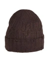 Grifoni Man Hat Dark Brown Size Onesize Cotton, Polyamide In Brown