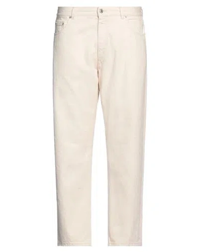 Grifoni Man Denim Pants Ivory Size 34 Cotton In White
