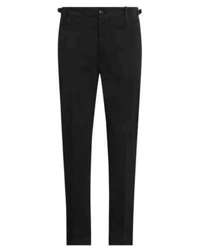 GRIFONI GRIFONI MAN PANTS BLACK SIZE 30 COTTON, ELASTANE
