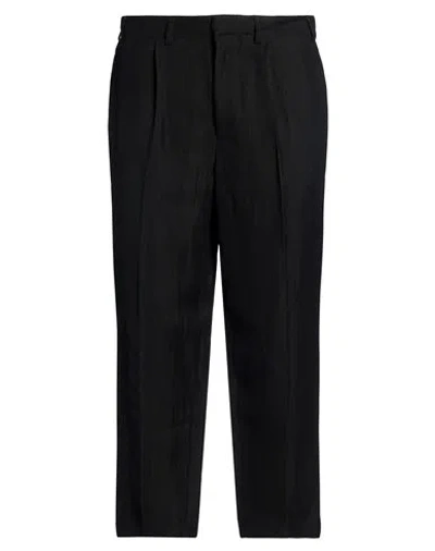 Grifoni Man Pants Black Size 32 Viscose, Linen