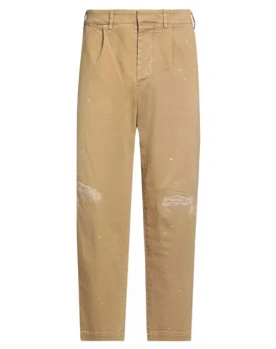 Grifoni Man Pants Sand Size 34 Cotton, Elastane In Brown