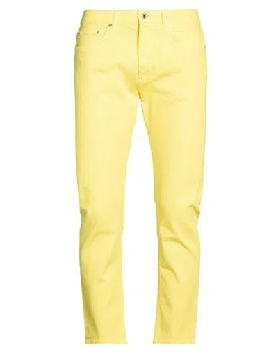 Grifoni Man Pants Yellow Size 33 Cotton, Elastane