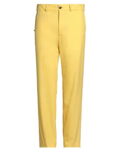 Grifoni Man Pants Yellow Size 34 Virgin Wool, Elastane