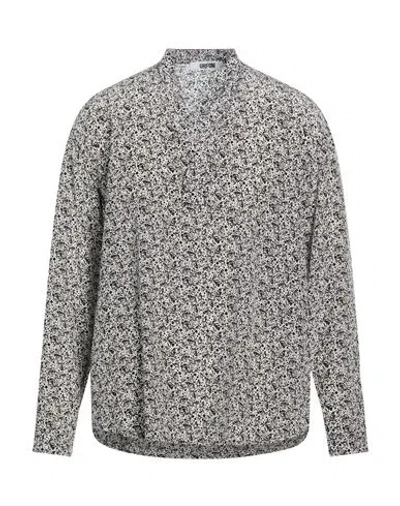 Grifoni Man Shirt Black Size 38 Silk In Gray