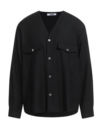 Grifoni Man Shirt Black Size 40 Virgin Wool
