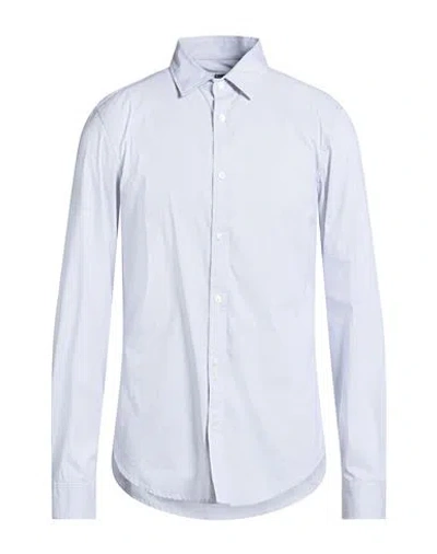 Grifoni Man Shirt Blue Size 17 Cotton, Polyamide, Elastane