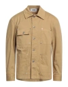 Grifoni Man Shirt Camel Size 40 Cotton, Elastane In Beige