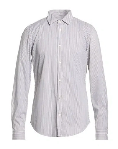 Grifoni Man Shirt Grey Size 16 ½ Cotton, Polyamide, Elastane In Gray