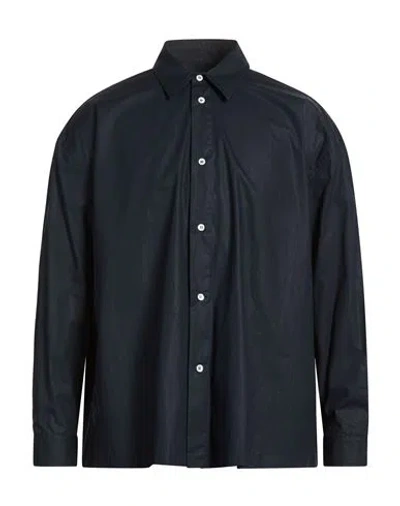 Grifoni Man Shirt Navy Size 40 Cotton In Blue
