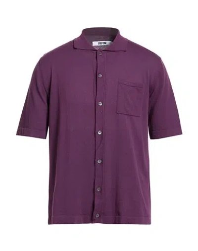 Grifoni Man Shirt Purple Size 44 Cotton