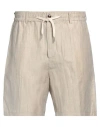 Grifoni Man Shorts & Bermuda Shorts Beige Size 38 Linen, Polyamide In Beige