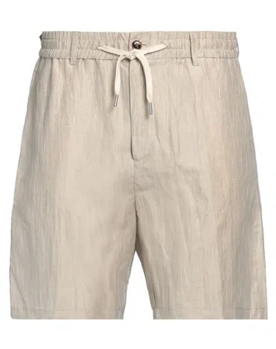 Grifoni Man Shorts & Bermuda Shorts Beige Size 38 Linen, Polyamide