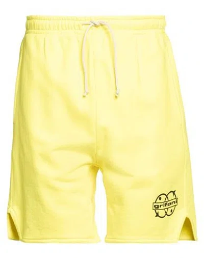Grifoni Man Shorts & Bermuda Shorts Yellow Size S Cotton