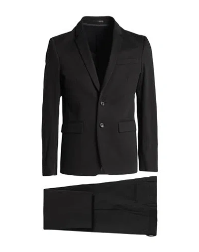 Grifoni Man Suit Black Size 38 Cotton, Elastane