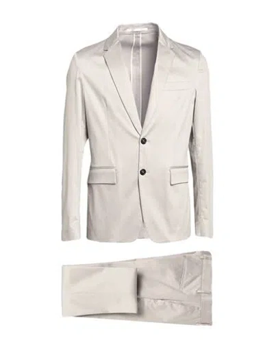 Grifoni Man Suit Light Grey Size 40 Cotton, Elastane In Gray