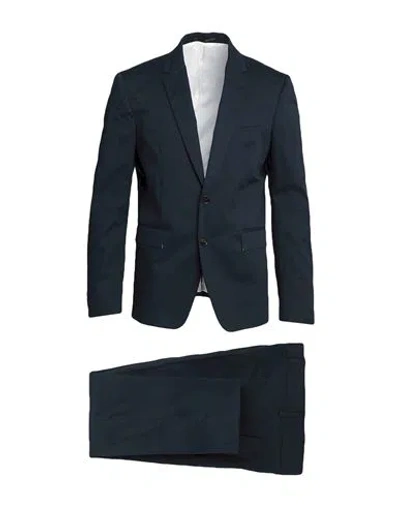 Grifoni Man Suit Navy Size 42 Cotton, Elastane