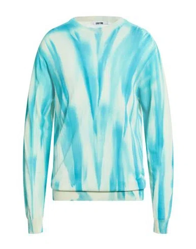 Grifoni Man Sweater Azure Size 40 Cotton, Silk In Blue