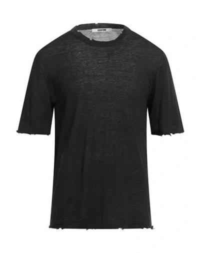 Grifoni Man Sweater Black Size 38 Linen, Cotton
