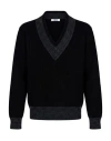 Grifoni Man Sweater Black Size 40 Wool, Polyamide In Black