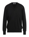 Grifoni Man Sweater Black Size 44 Cotton, Cashmere In Black