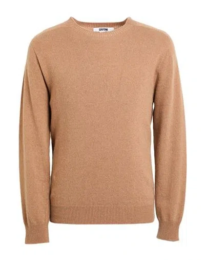 Grifoni Man Sweater Camel Size 40 Cashmere
