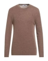 Grifoni Man Sweater Camel Size 42 Virgin Wool In Brown