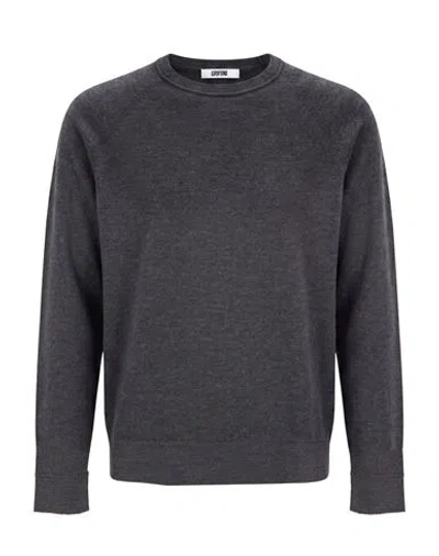 Grifoni Man Sweater Charcoal Size 38 Virgin Wool In Grey