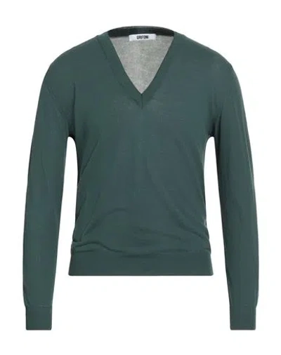 Grifoni Man Sweater Emerald Green Size 36 Cotton