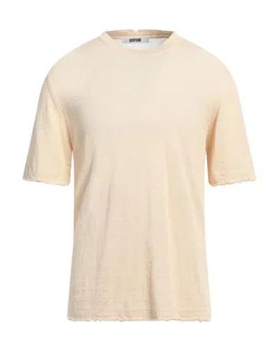 Grifoni Man Sweater Ivory Size 40 Linen, Cotton In White
