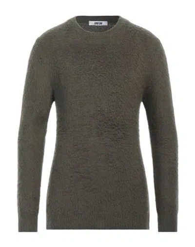 Grifoni Man Sweater Military Green Size 38 Cotton, Polyamide In Gray