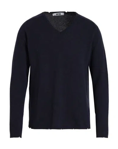 Grifoni Man Sweater Navy Size 38 Virgin Wool In Blue