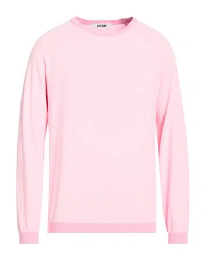 Grifoni Man Sweater Pink Size 42 Cotton, Polyamide, Elastane